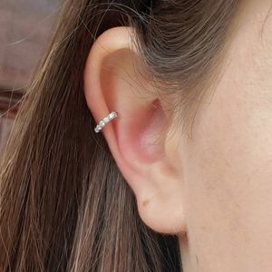 Silver Ear Cuff Diamonds Tiny Petite Sterling